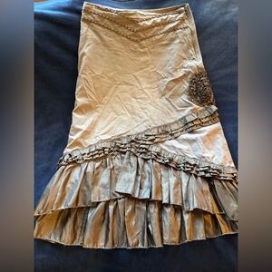 Tango Mango Brown Asymmetrical Ruffle Skirt
